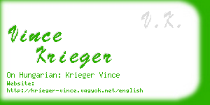 vince krieger business card